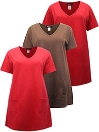 ULLAP ASSORTED Pure Cotton Short Sleeve Tunic Tops - Size 12/14 to 16/18