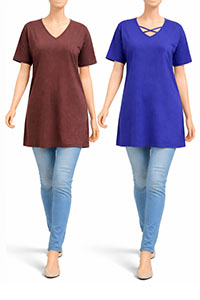 ULLAP ASSORTED Pure Cotton Tunic Tops - Plus Size 16/18