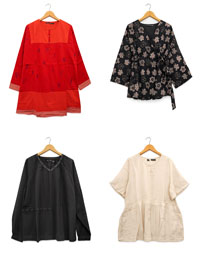 GS Assorted Plain, Printed Cotton Tops and Tunics - Size 12/14 to 20