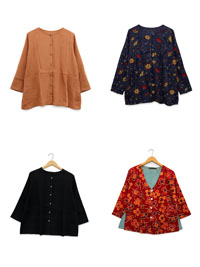 GS Assorted Plain, Printed Cotton Tops and Blouses - Size 12/14 to 20