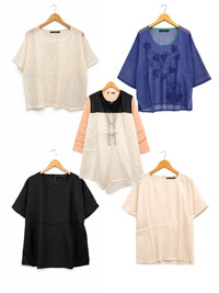 GS Assorted Woven and Mesh Tops - Size 12/14