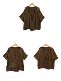 GS Assorted Brown Glen check Lined Plain and Embroidered Jackets - Size 12/14