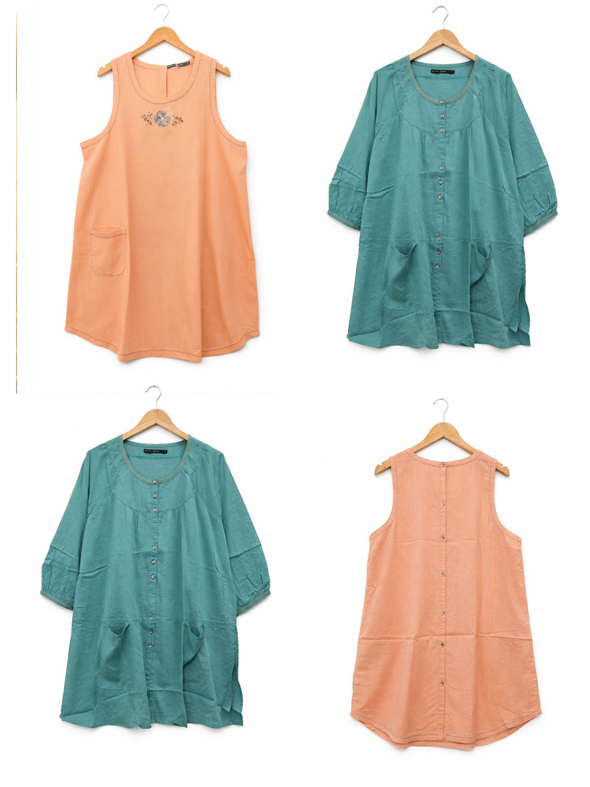 GS Assorted Aqua and Peach Tunics - Size 12/14 to 16/18
