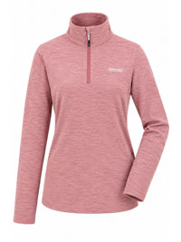 DUSTY ROSE Melange Half Zip Sweetheart Fleece Top - Size 10 to 20