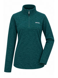TEAL Melange Half Zip Sweetheart Fleece Top - Size 8 to 20