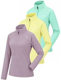 ASSORTED Mini Rib Micro Fleece Montes Half Zip Top - Size 10 to 20