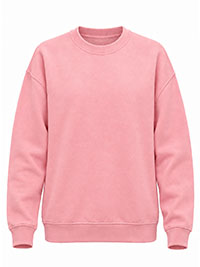 LIGHT PINK Unisex Cotton Rich Crew Neck Sweatshirt - Size S to L