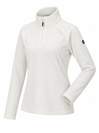POLAR BEAR WHITE Mini Rib Micro Fleece Montes Half Zip Top - Size 12 to 20