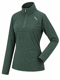 SPRUCE GREEN Mini Rib Micro Fleece Montes Half Zip Top - Size 8 to 20