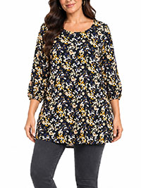 NAVY Floral Print Jersey Tunic Top - Size 10