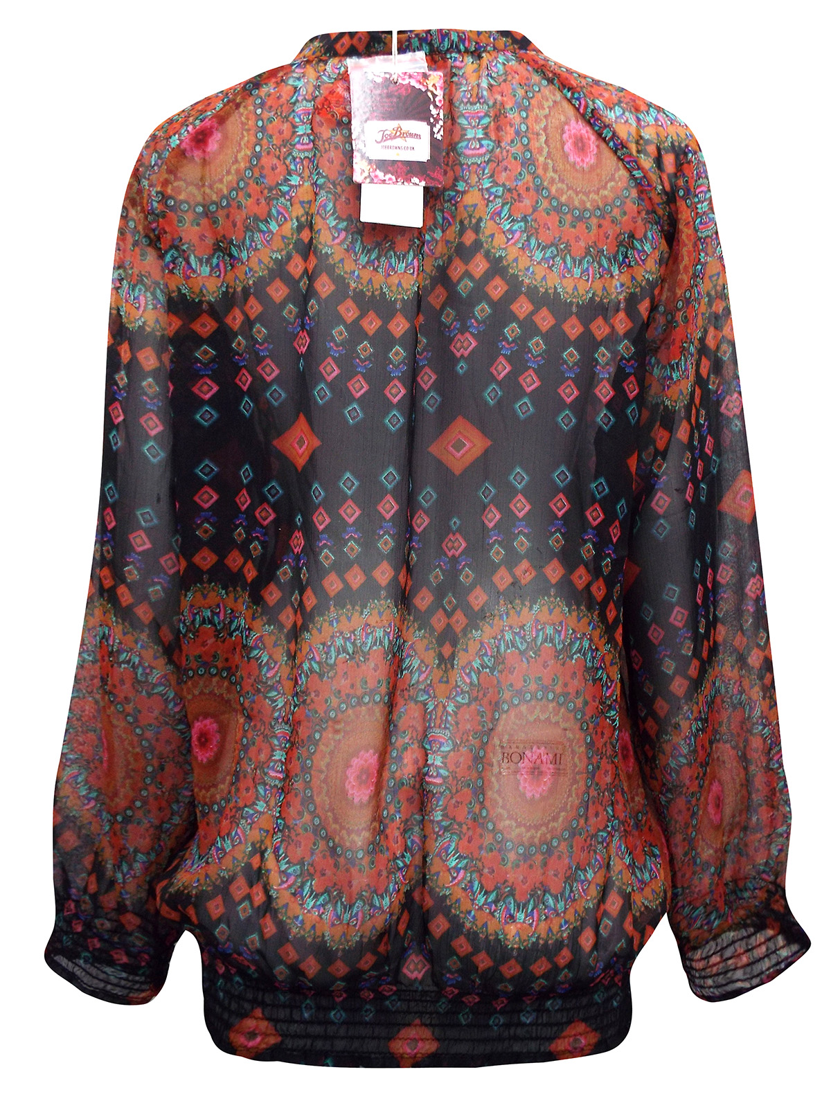 Joe Browns Joe Browns MULTI Sheer Printed Smocked Hem Top Plus 