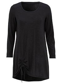 BLACK Ruched Side Top - Size 12/14 (EU 38/40)