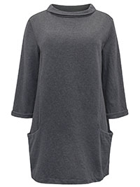 SS CHARCOAL Pure Cotton Dark Skies Tunic Sweatshirt - Size 12 to 24