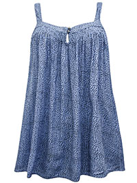 BLUE Printed Swing Cami Top - Size 12 to 20