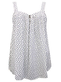 IVORY Spot Print Swing Cami Top - Size 12 to 18