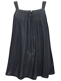 BLACK Sleeveless Textured Swing Cami Top - Size 6 to 18