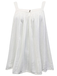 IVORY Sleeveless Textured Swing Cami Top - Size 8 to 22