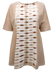 STONE Pure Cotton Tie Dye Short Sleeve Top - Size 10 to 28/30 (S to 4X)
