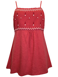 FF RED Embroidered Pintuck Brea Swing Cami - Size 14