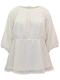 GOLD Spot Lurex Exposed Back Dobby Swing Top - Plus Size 20 to 28