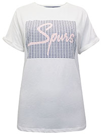 WHITE Cotton Rich Spurs 1882 Print T-Shirt - Size 8 to 24