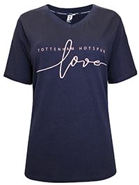 NAVY Pure Cotton 'Love' Embroidered T-Shirt - Plus Size 16 to 24