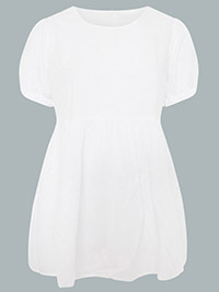 Curve  WHITE Dipped Back Peplum Top - Plus Size 18 to 30/32