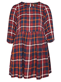 Curve MULTI Check Print Smock Top - Plus Size 22 to 30/32