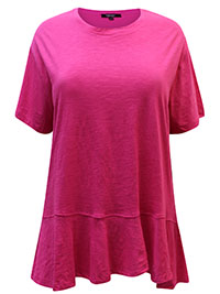 PINK Pure Cotton Dipped Hem Top - Plus Size 12/14 to 32/34