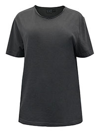 GREY Pure Cotton Raw Edge Short Sleeve Top - Size 10/12 to 34/36 (S to 4XL)