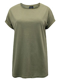 SAGE Scoop Neck Roll Sleeve T-Shirt - Size 6/8 to 18/20 (XS to L)