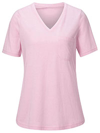 PINK Modal Blend Short Sleeve Pocket T-Shirt - Size 10 to 28