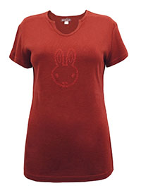 CHESTNUT Pure Cotton Rhinestone Bunny T-Shirt - Size 10/12 to 12/14 (L to XL)