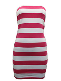 PINK WHITE Cotton Rich Secret Support Bandeau Dress - Size 10/12 (S)