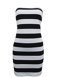 BLACK WHITE Cotton Rich Secret Support Bandeau Dress - Size 6/8 to 14/16 (XS to M)