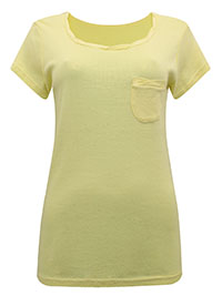 LEMON Pure Cotton Twisted Neckline Short Sleeve Top - Plus Size 12/14 to 24/26