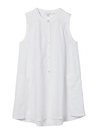 FF WHITE Amelia Linen Blend Longline Top - Size 10 to 12
