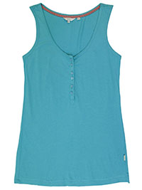 FF AQUA Cotton Modal ISLA Henley Vest Top - Size 6 to 12