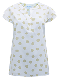 IVORY Spot Print Flutter Sleeve Top - Plus Size 16 (2X)