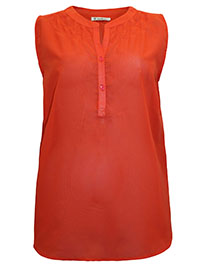 RED Sleeveless Woven Blouse - Plus Size 12 to 22 (L to 5XL)