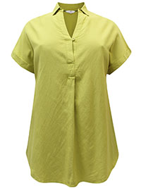 LIME Linen Blend Tunic - Plus Size 14 to 30