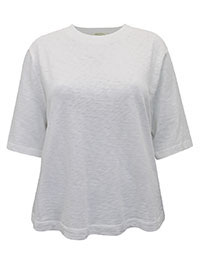 MoP WHITE Pure Cotton Half Sleeve Top - Size 6 to 16 (XXS to XL)