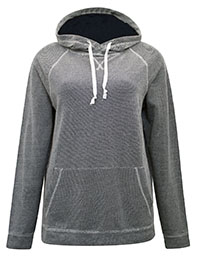 MoP NAVY Pure Cotton Textured Pocket Front Hoodie - Size 10 to 18 (S to 2XL)