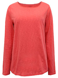WS CORAL Pure Cotton Long Sleeve Top - Size 12 to 20