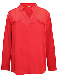 RED Utility Pocket Blouse - Plus Size 28