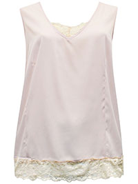 WW PEACH Lace Trim Satin Tank Top - Plus Size 24 to 32 (US 22W to 30W)