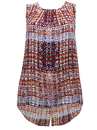 FF CORAL Printed Button Back Top - Size 6 to 14