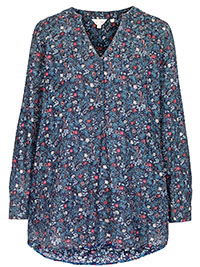FF NAVY Paisley Print Notch Neck Top - Size 6