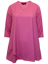 PINK Vintage Rose V-Neck Tunic - Plus Size 16 to 32 (US 14W to 30W)