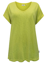 MoP YELLOW Pure Cotton Turn Up Short Sleeve T-Shirt - Size 8 to 16 (XS to XL)